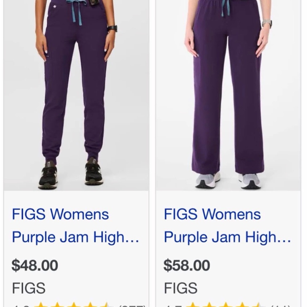 FIGS Purple Jam High-Rise Track Pants with Drawstring